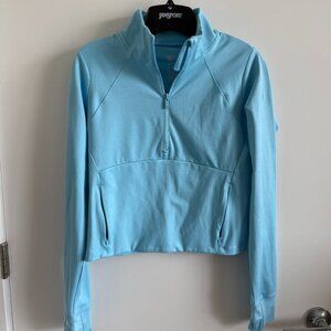 All in Motion Light Blue Cropped Zip Athletic Pullover Size M